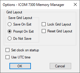 Program options dialog