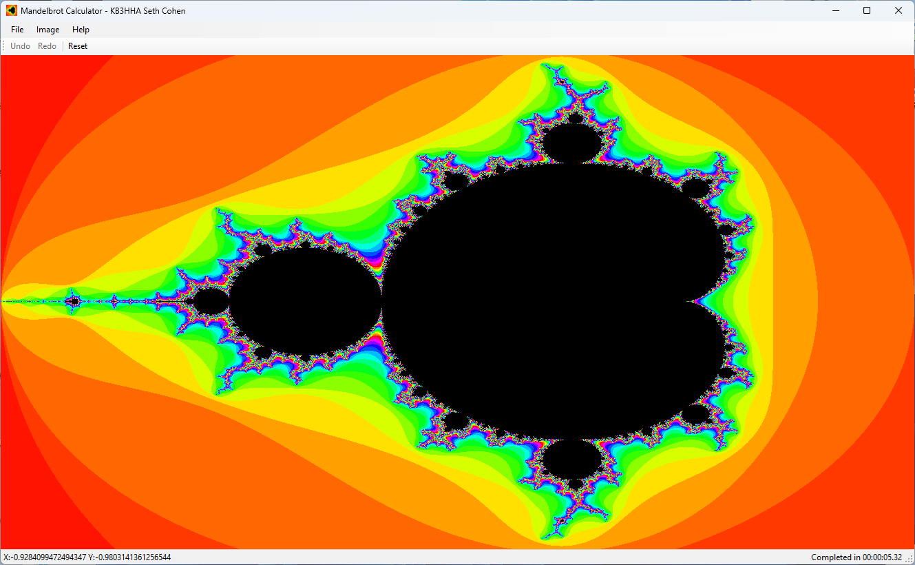 Mandelbrot screen capture